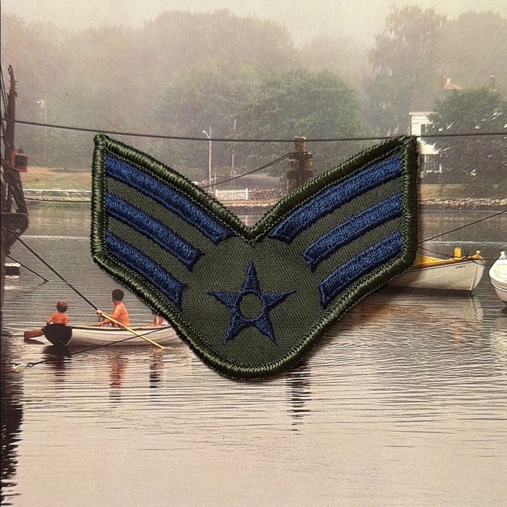 Vintage Military Patch with Blue and Green Design